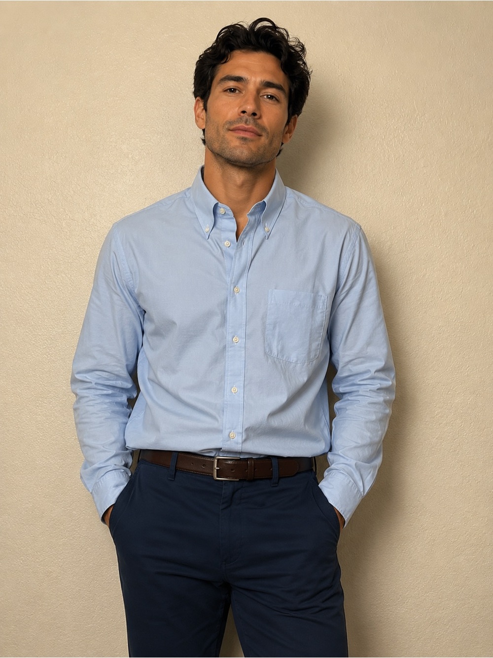 Men's Classic Light Blue Button-Down Shirt